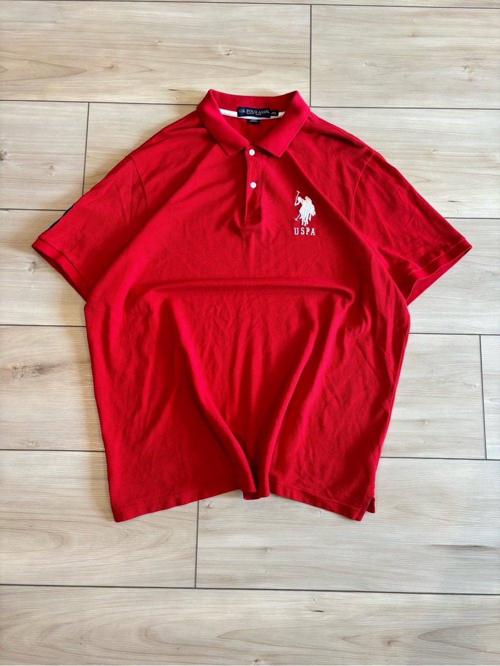 U.S. Polo Assn. Vintage Big Pony Rugby Preppy Red Men’s Polo with White Logo